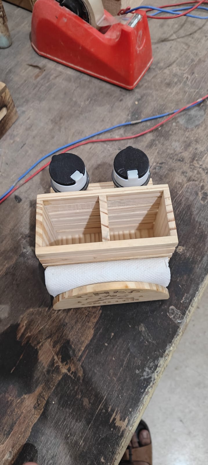 Cutlery Holder with Napkin Roll Dispenser & Shaker Set